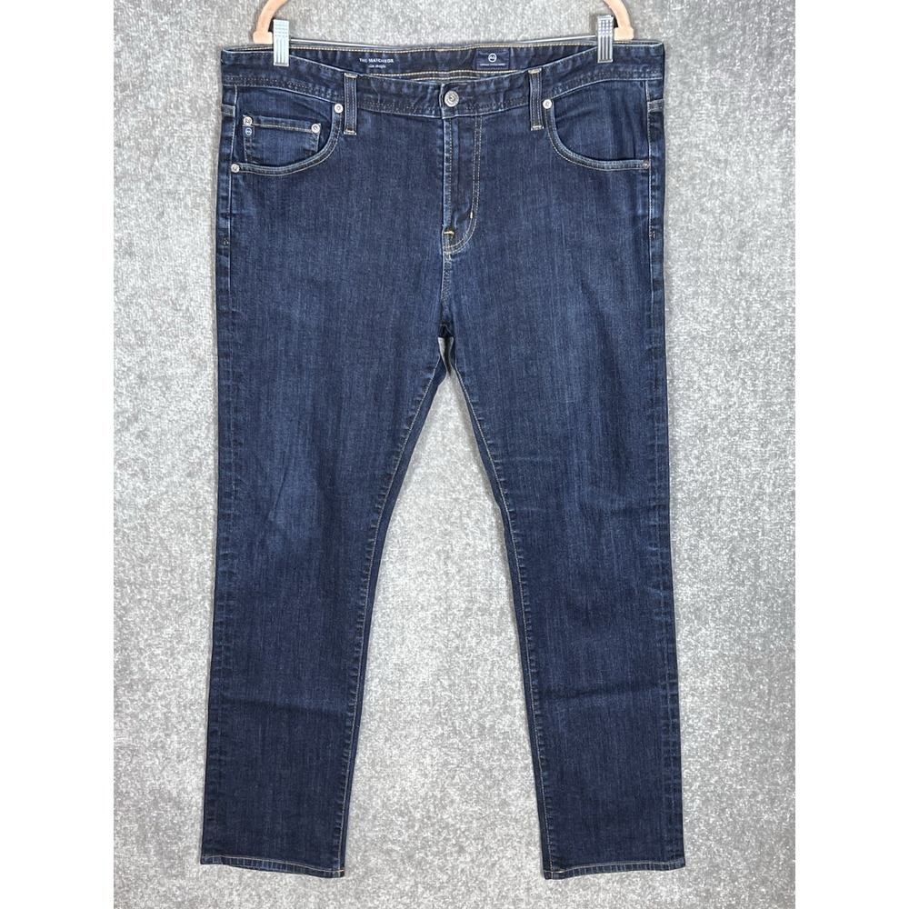 Adriano Goldschmied The Matchbox Slim Straight Jeans Mens Sz 38x34 Blue 5 Pocket